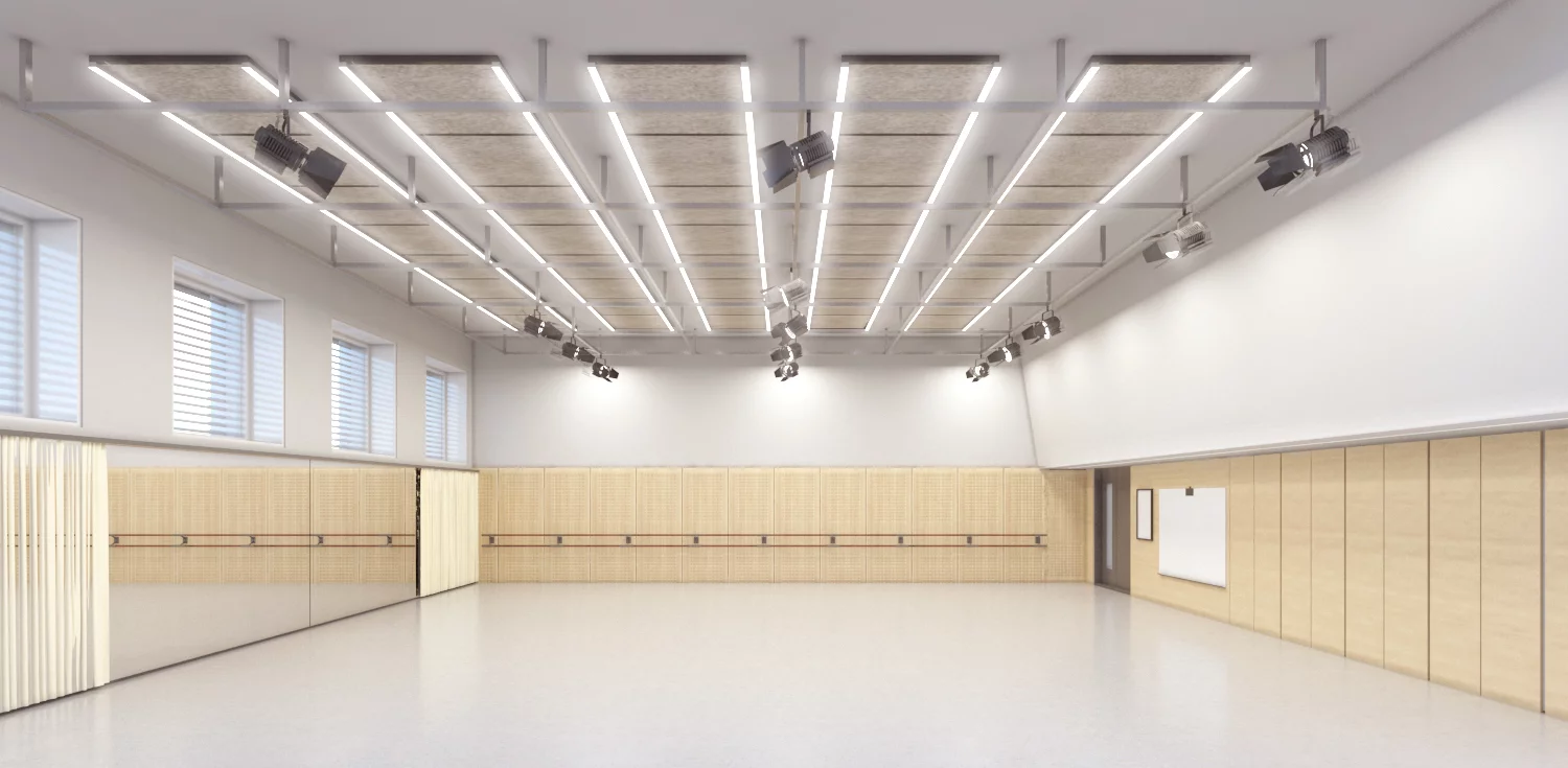 Image de synthèse d'un studio de danse